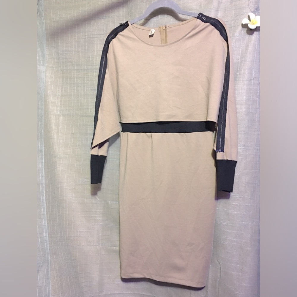 Elegant Cream and Black Women's Dress